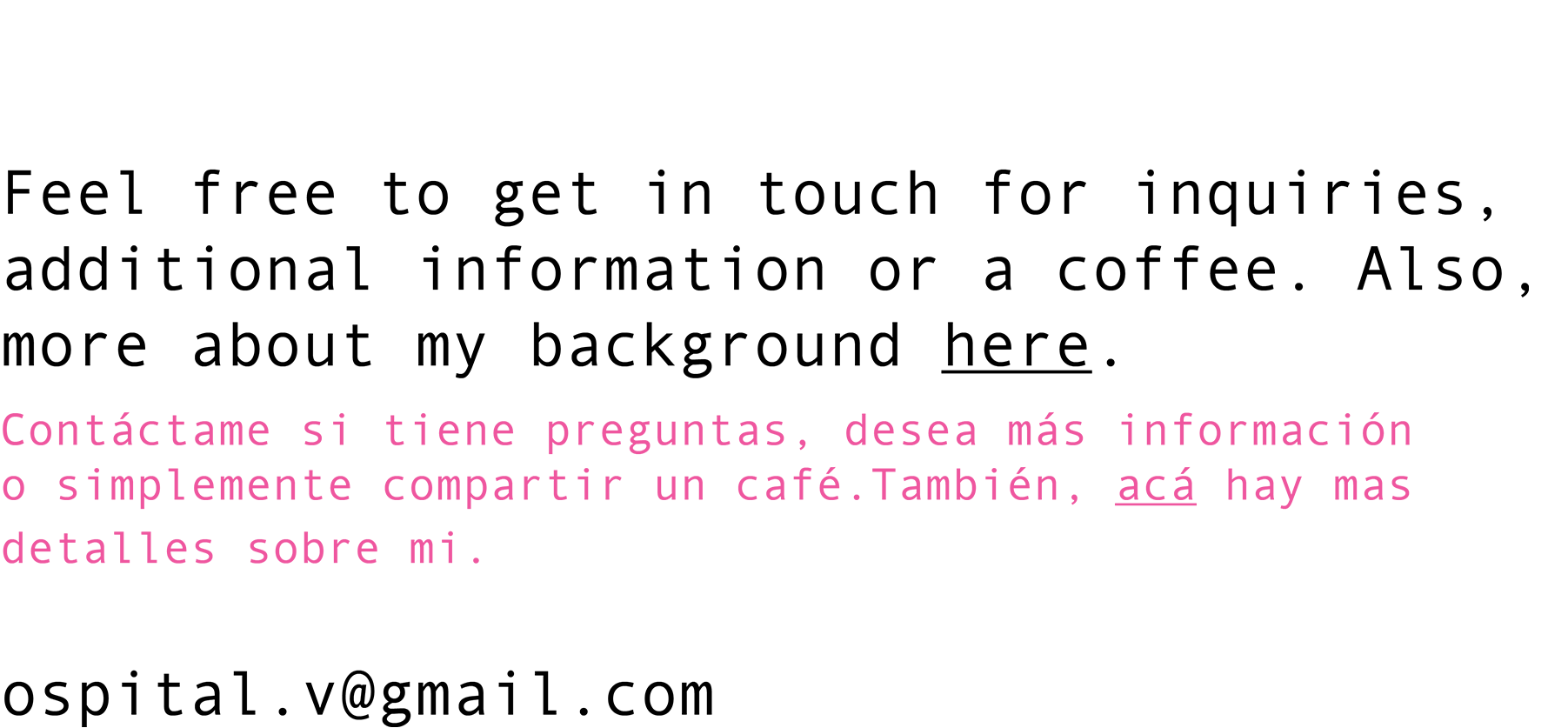  Feel free to get in touch for inquiries, additional information or a coffee. Also, more about my background here. Co...